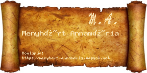 Menyhárt Annamária névjegykártya